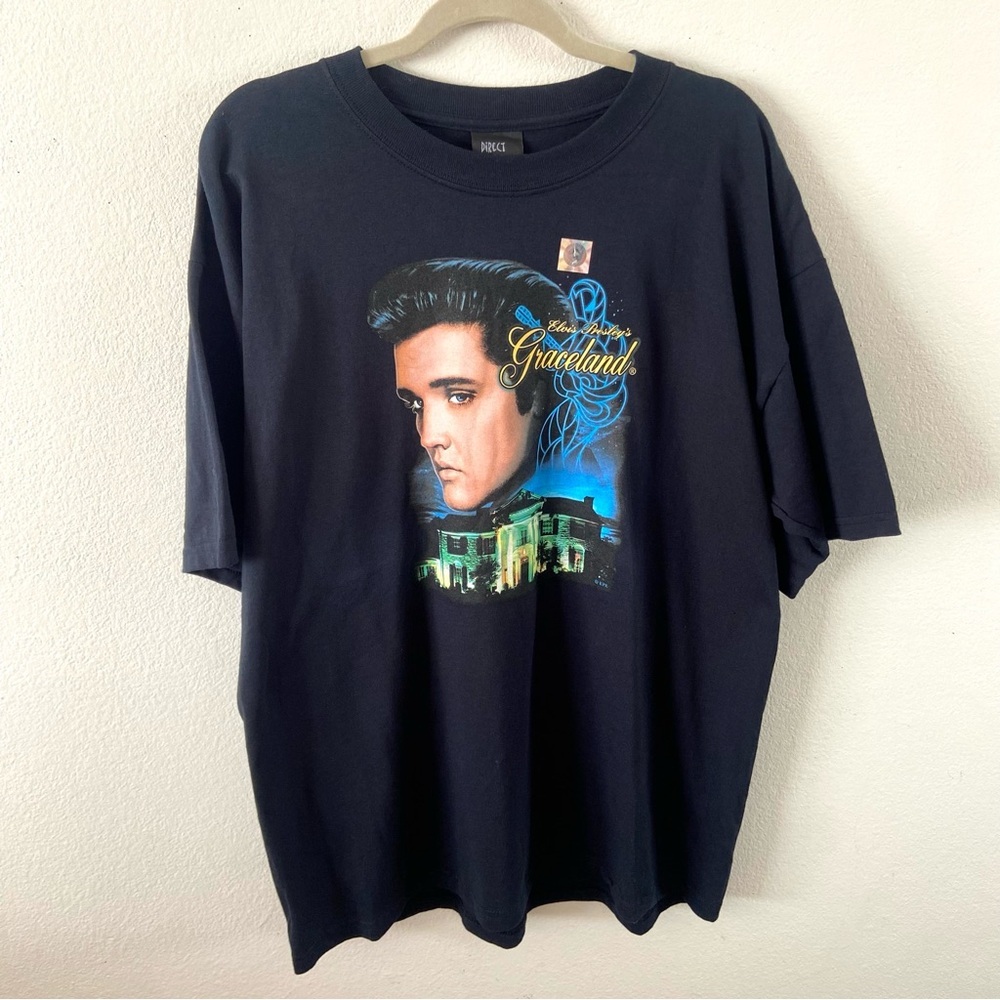 Vintage Elvis Graceland merch graphic T-shirt tee black new with tags deadstock